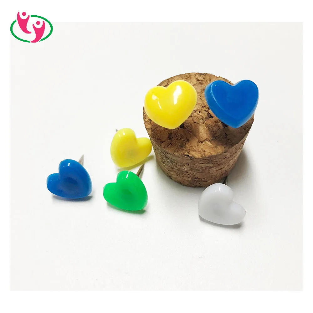 
Wholesale Custom Novelty Colorful Plastic Heart Shaped Map Push Pins 