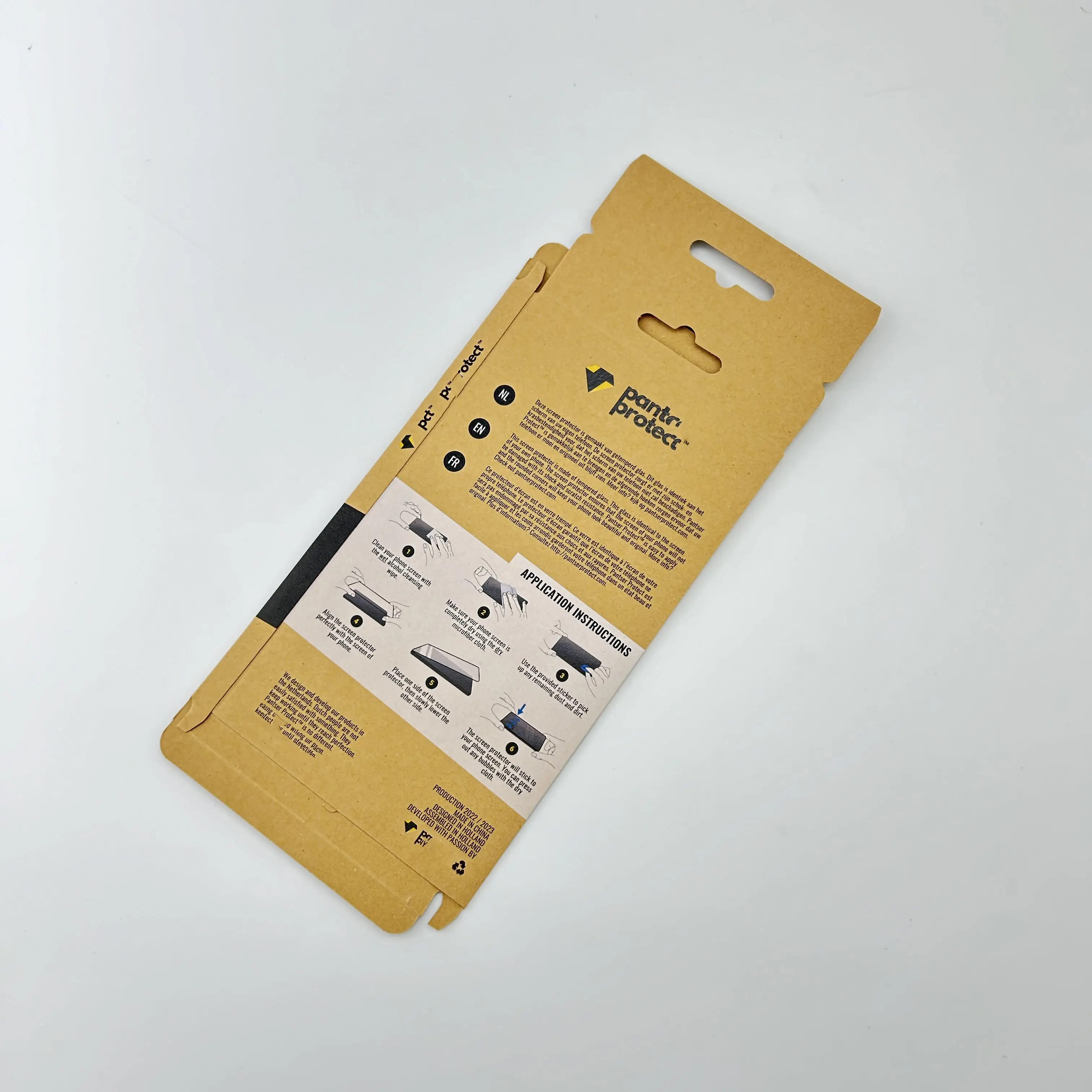 Eco-friendly materials brown kraft paper boxes for 2 pack screen protector packaging with spot UV