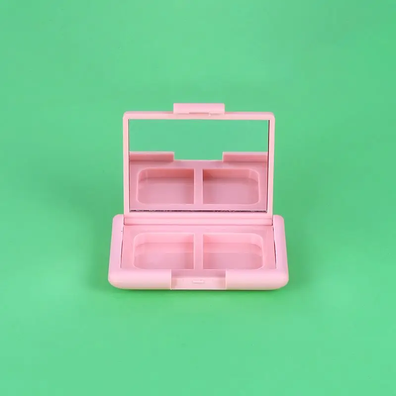 Wholesale Pink Black Empty Eyeshadow Case 2 Color Plastic Eyebrow Soap Gel Case Blusher Compact Case
