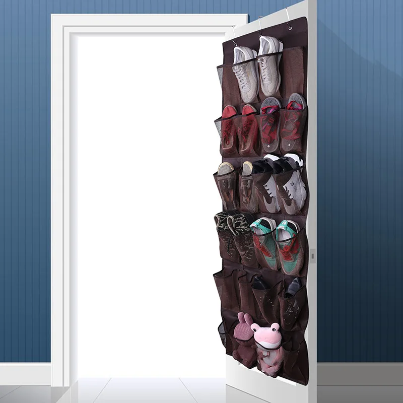 24 Breathable Pockets Over the Door Shoe Organizer  Hook Hanging Shoe Holder for Maximizing Shoe Storage