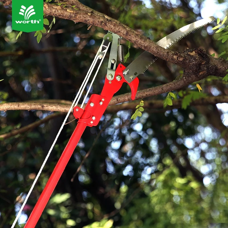 Worth Factory Iron Metal High Branch Hand Telescopic Long Reach Handle Tree Pruners Garden Tools Pruning Saw