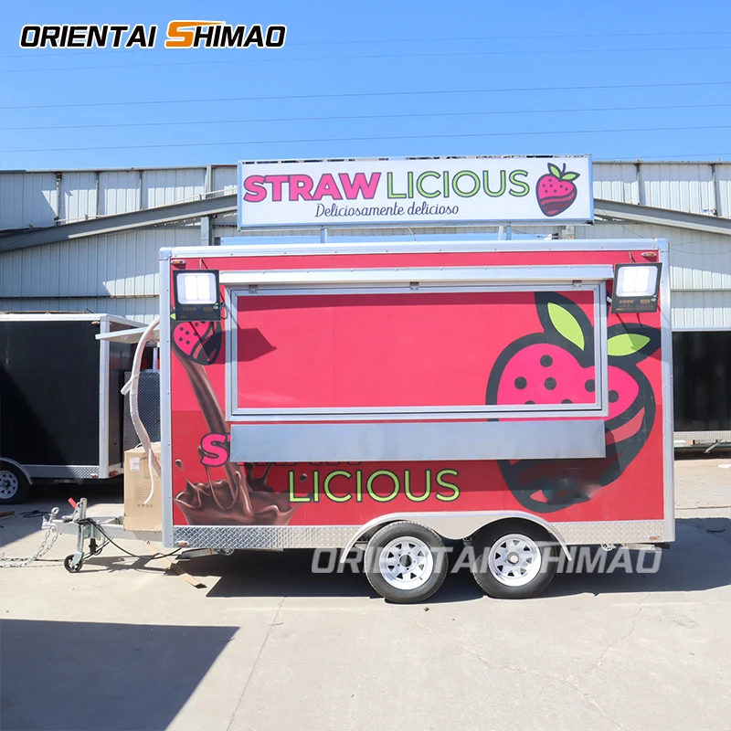 Oriental Shimao American Standard Mobile Bar Food Carts And Food Truck Trailer Foodtruck With Full Kitchen Equipments