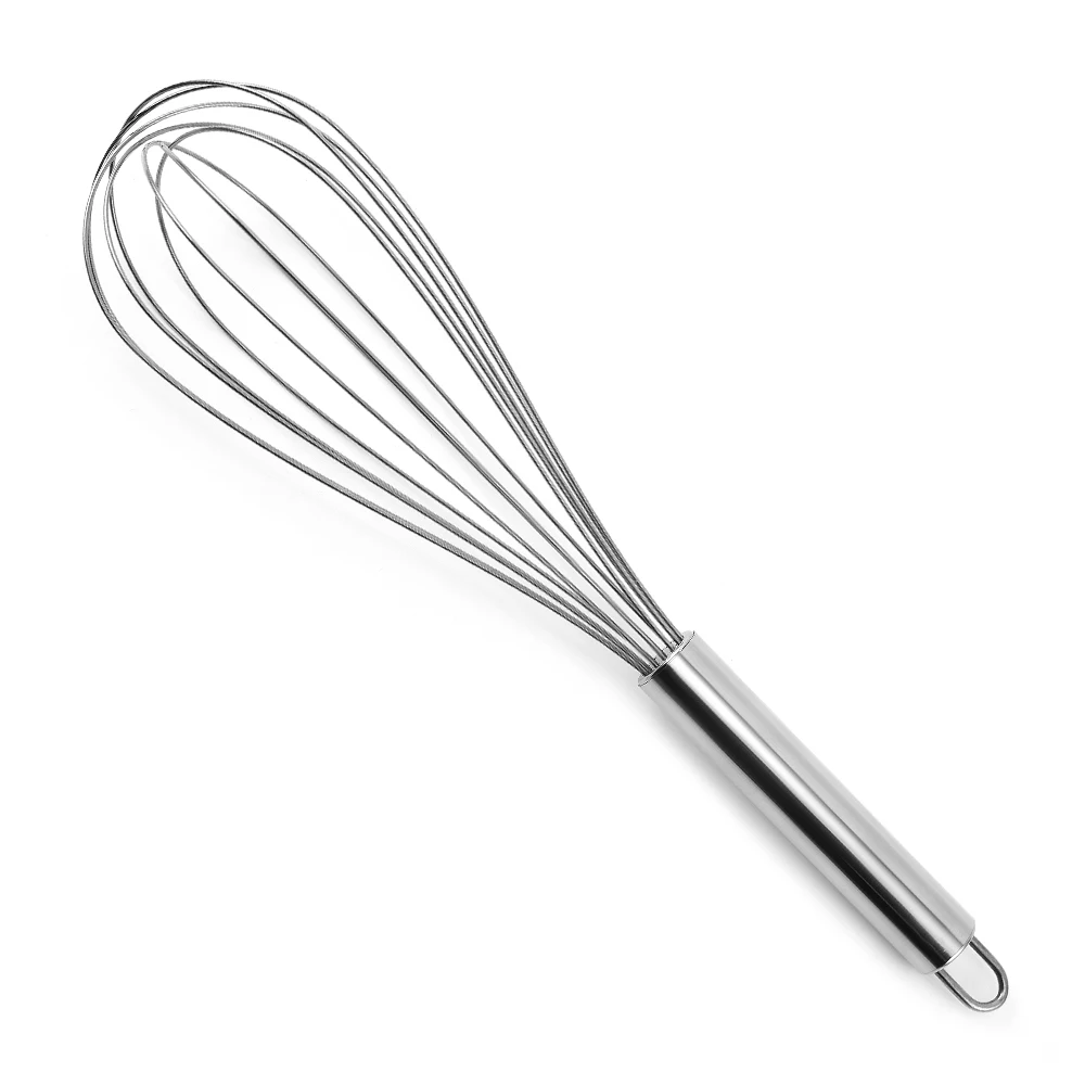 Hot sale 10 inch hand whisk mixer food grade silicone egg whisk baking beaters kitchen cooking tools