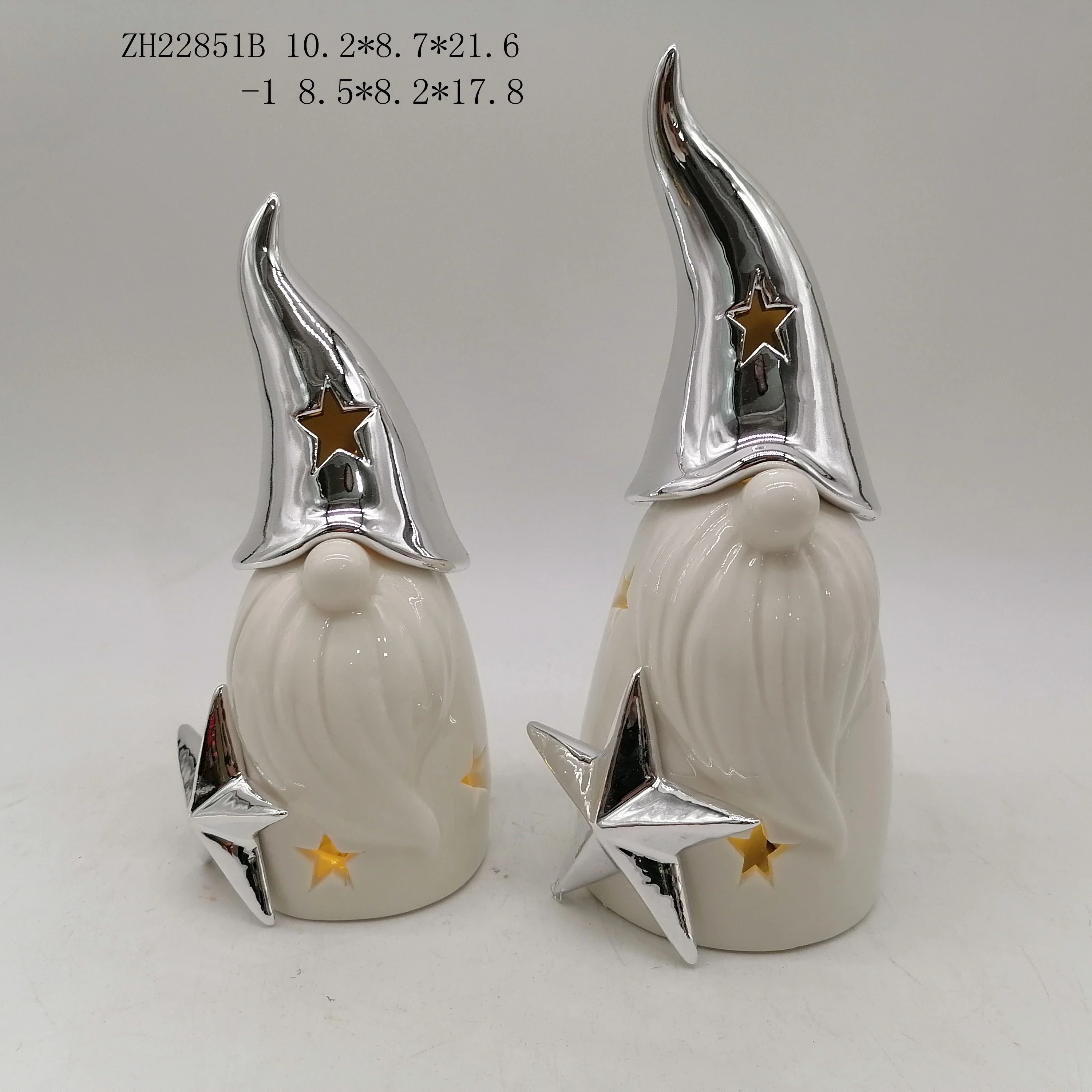 Christmas Gnome Santa Claus Statue Figurine Decorative Ceramic Xmas Ornament Home Decor Accents Collectible Santa Sculpture