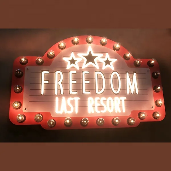 JAGUARSIGN Manufacturer Custom Trendy shop decoration light bulb word marquee Sign shop light box with light bulb