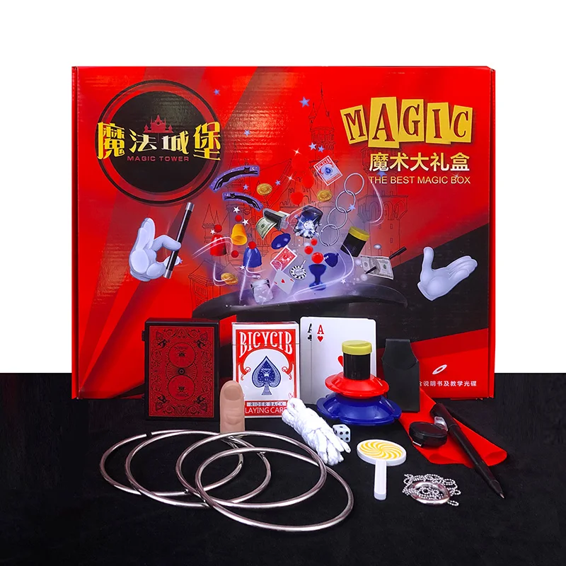 Funny Magic Props Set For Kids Children Magic Tricks Toy Beginner Exciting Magician Tricks Performance with Instruction Gift Box