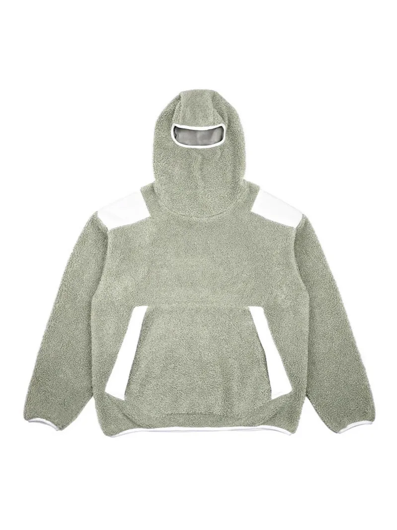 Thick Custom Manufacturer y2k Pullover polyester Lamb Fleece Warm Ninja Mask Splicing Loose men hoodies high quality