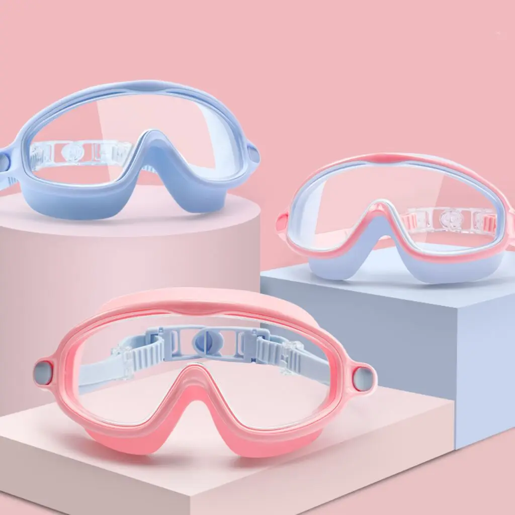 swimming  glasses wide view frame eyewear Anti scratch colorful Anti UV swimming goggles for kids 3-15