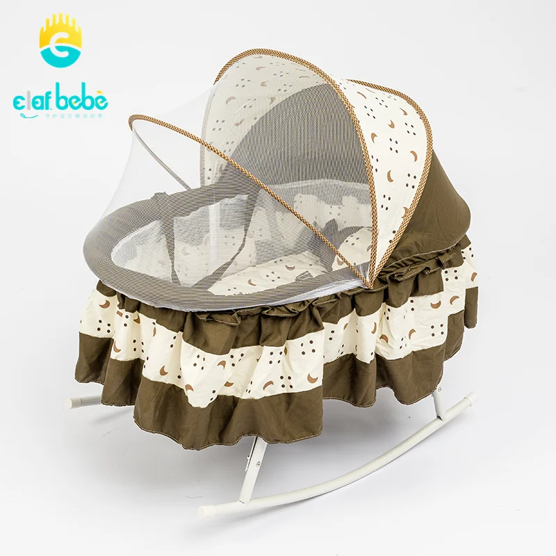 Environmentally children cot metal babi crib swing