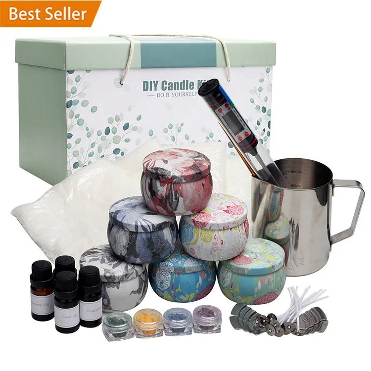 
Wholesale 100% Natural Eco-friendly Large Scented Soy Candles Complete DIY Candle Making Kit 