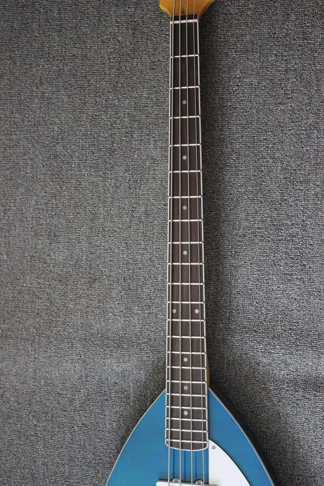 Weifang Rebon 4 String Teardrop electric bass guitar in blue colour