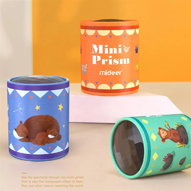
1PC Mini Metal Kaleidoscope Prism Dynamic Vision Toy Cartoon Pattern Cover Educational Toy 