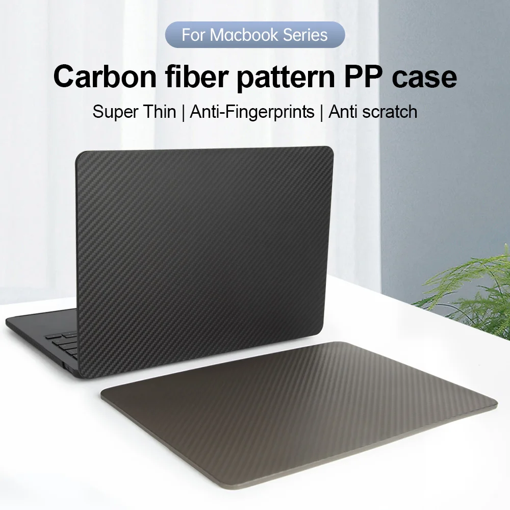 Twinscase for MacBook Air 13 inch Case Anti-Fingerprint Lightweight Super Slim Hard Case Black Carbon Fiber For Macbook Case