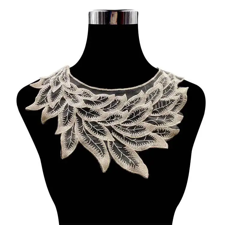 Polyester neckties water soluble fake Collar Mesh Collar Neck lace trimming Embroidered brooch corsage applique for dress skirt