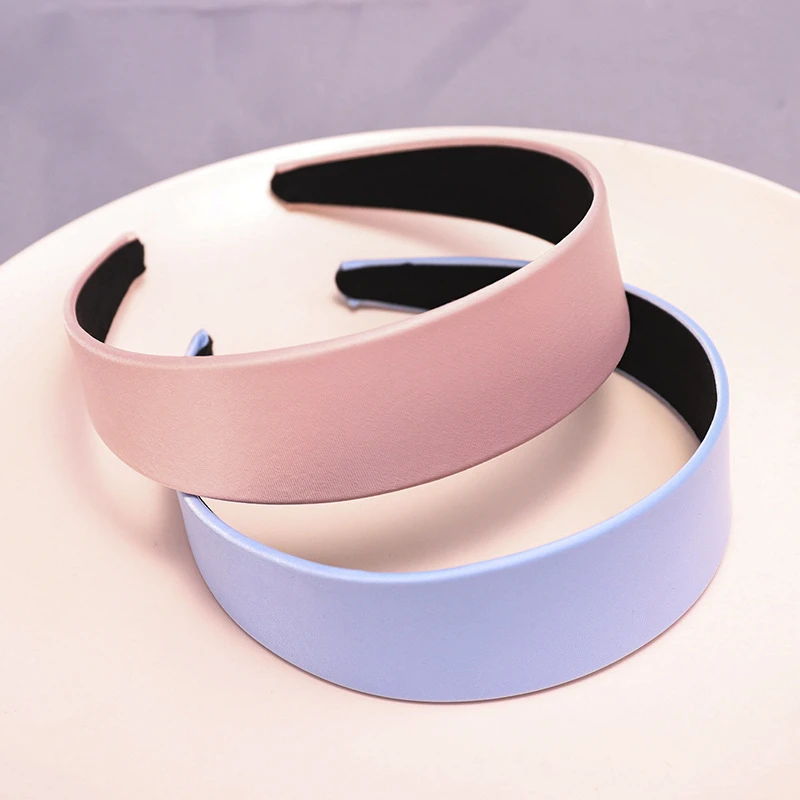 Fashion Korean Hair Accessories Candy Color Wide Plain Headbands for Girls Makeup