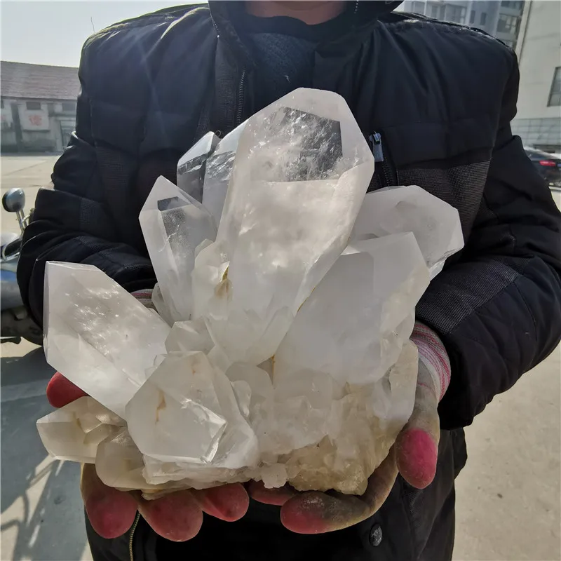 Натуральный грубый прозрачный кварцевый кристаллический камень