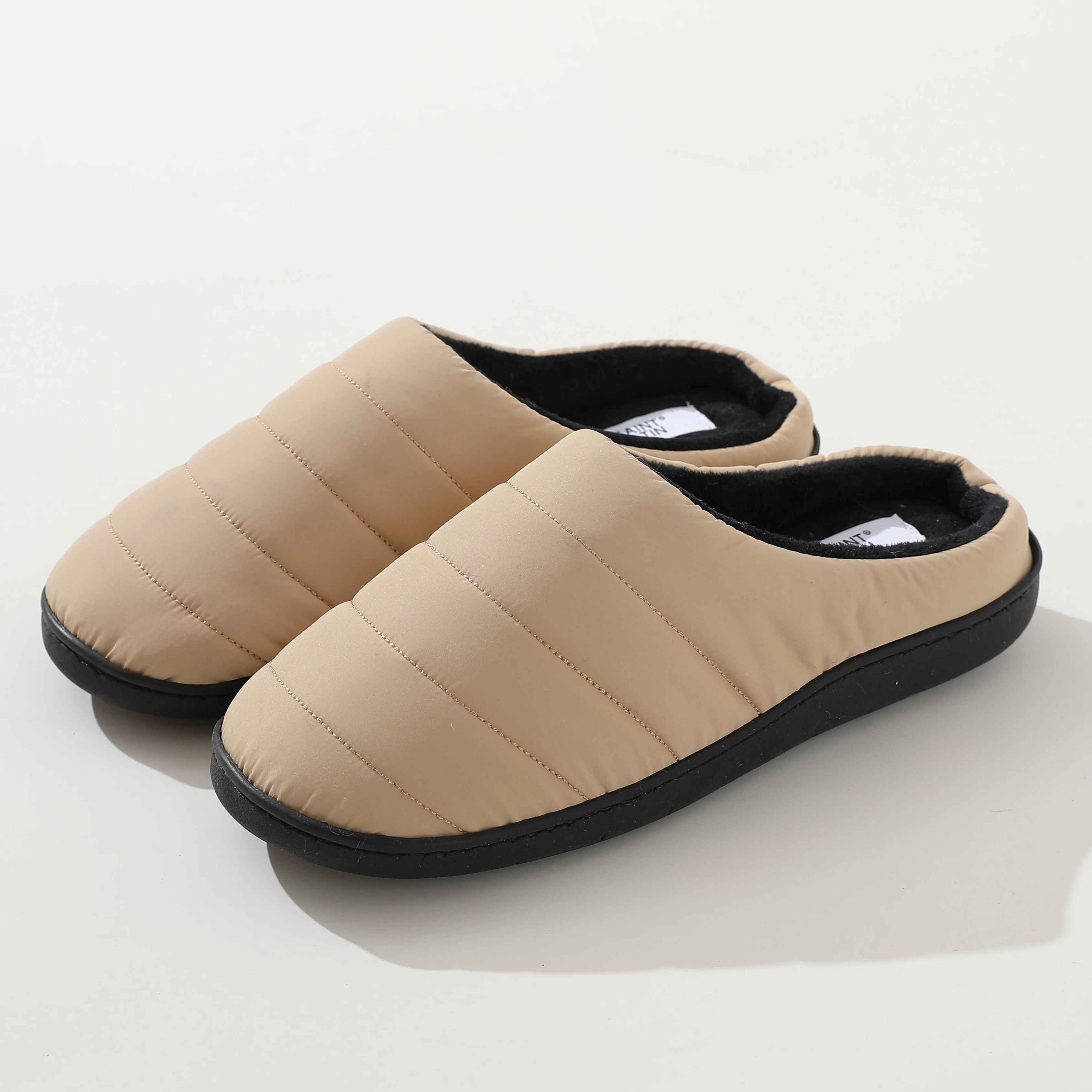 Winter Indoor Ultralight Ladies Shoes Waterproof Women Men Soft Warm Down Slippers Home