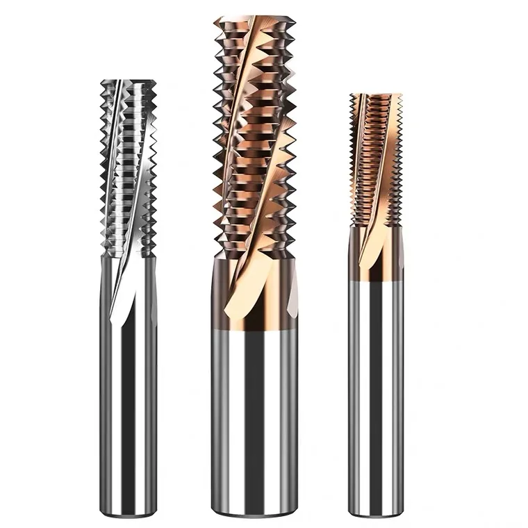 high speed high quality big promotion 100% material carbide rod CNC HRC65 4 flute Thread end mill for steel stainless steel