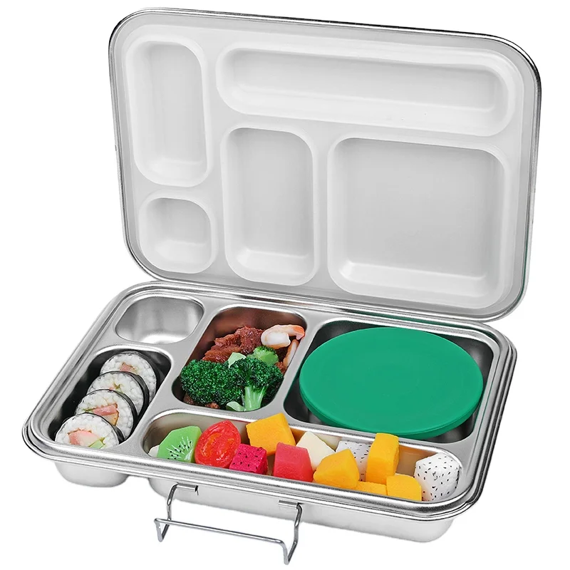 Aohea Eco-friendly Nylon buckle Stainless Steel Leaking Silicone storage boxes & bins Food Container Bento Kids lunchbox