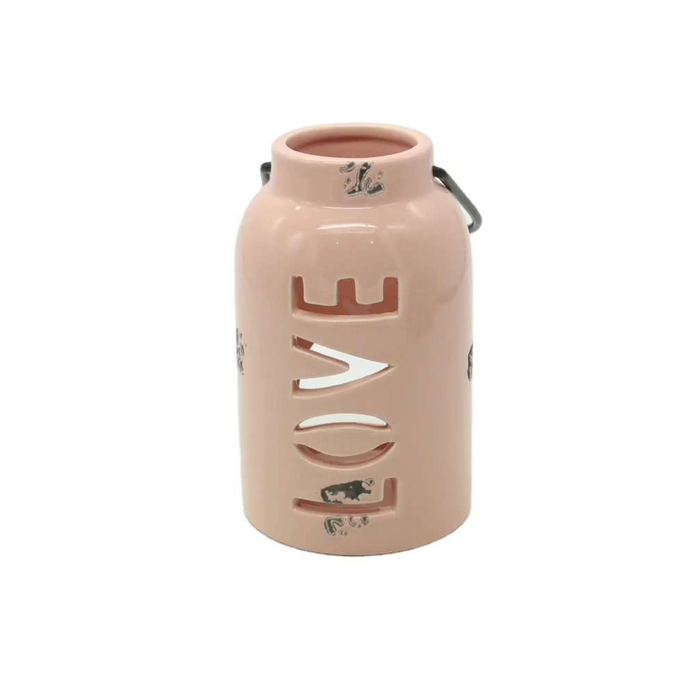 Ажурный керамический подвесной светильник Love, подсвечник, подсвечник, Свадебный декор, подсвечник