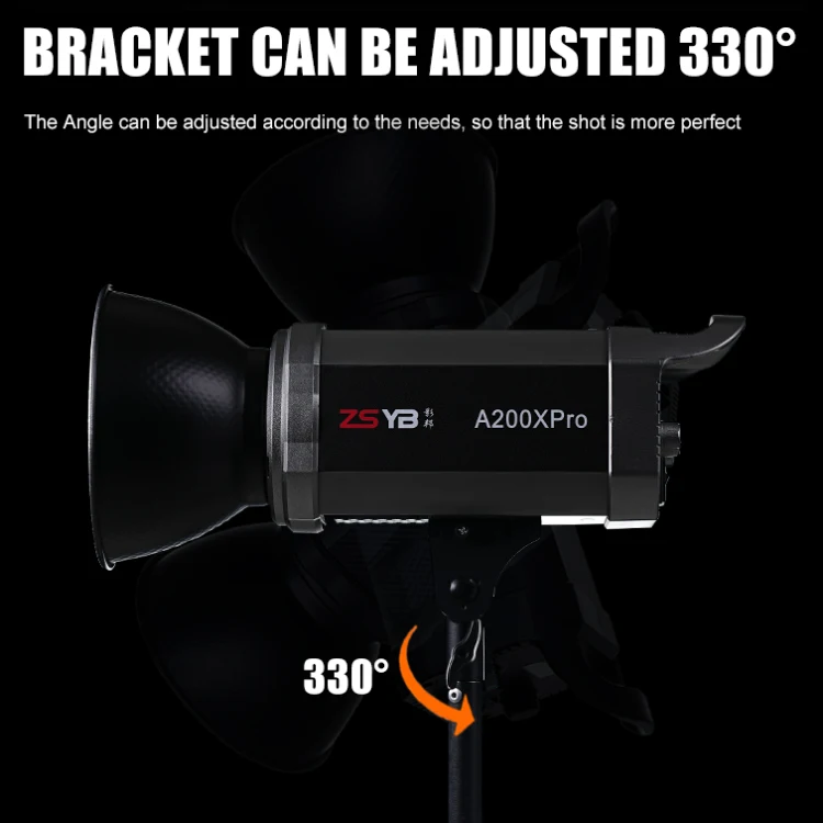 ZSYB High Brightness Aluminum Adjustable Video Camera 200watt 2700-6500K Led Photographic Video Light