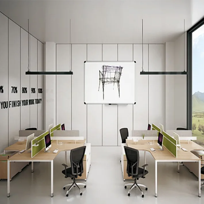 Hot sale Y shaped 120 degree office workstation with open screen partition