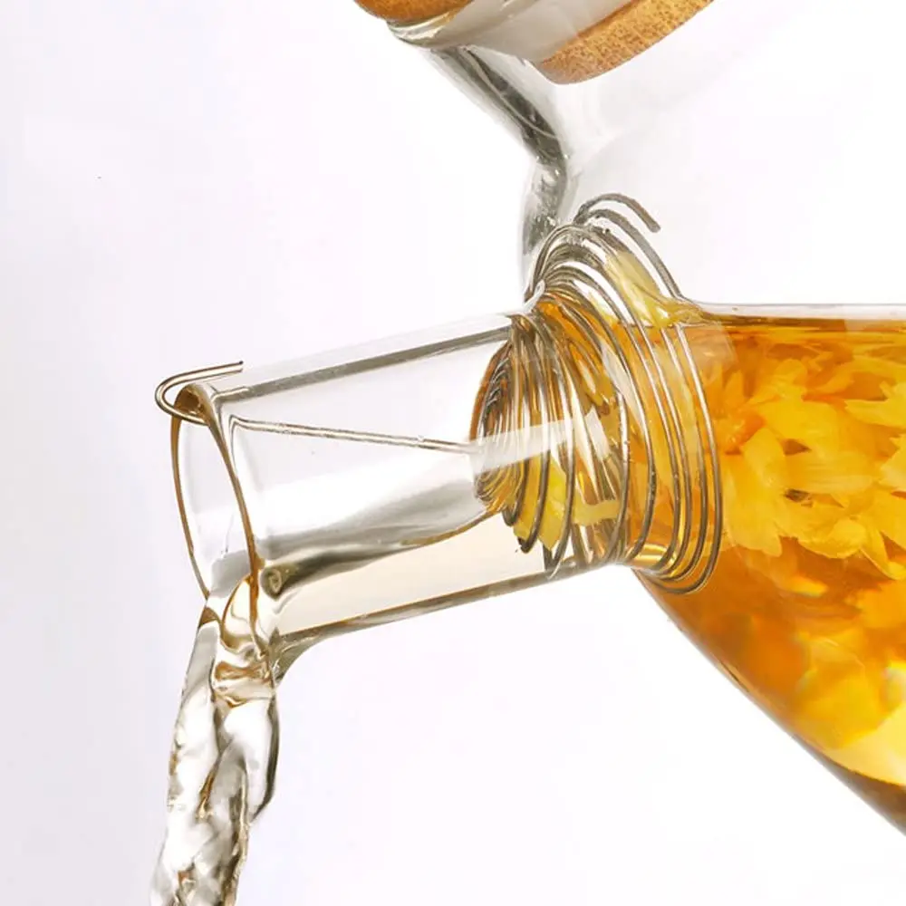 Factory wholesale heat resistant Blooming Glass Flower Teapot and tea cup set