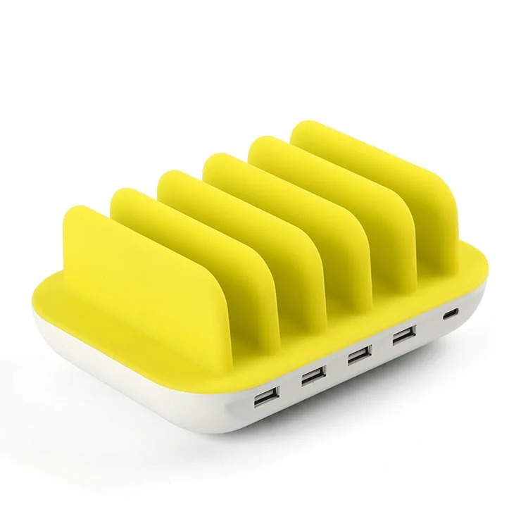 
50W 5-Port USB Charging Station Organizer for Multiple Devices, Fast Charging Station with ETL FCC CE Certification 