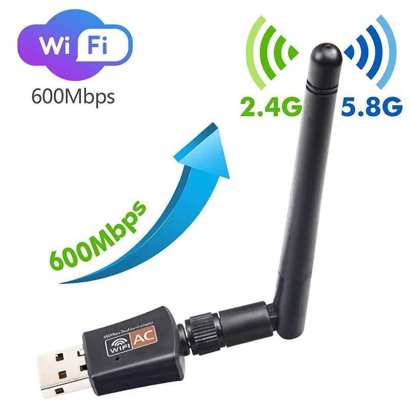 USB2.0 600 Мбит/с мини Wifi адаптер USB 5 8 ГГц 2 4 приемник беспроводная сетевая карта Lan Wi-Fi высокоскоростная