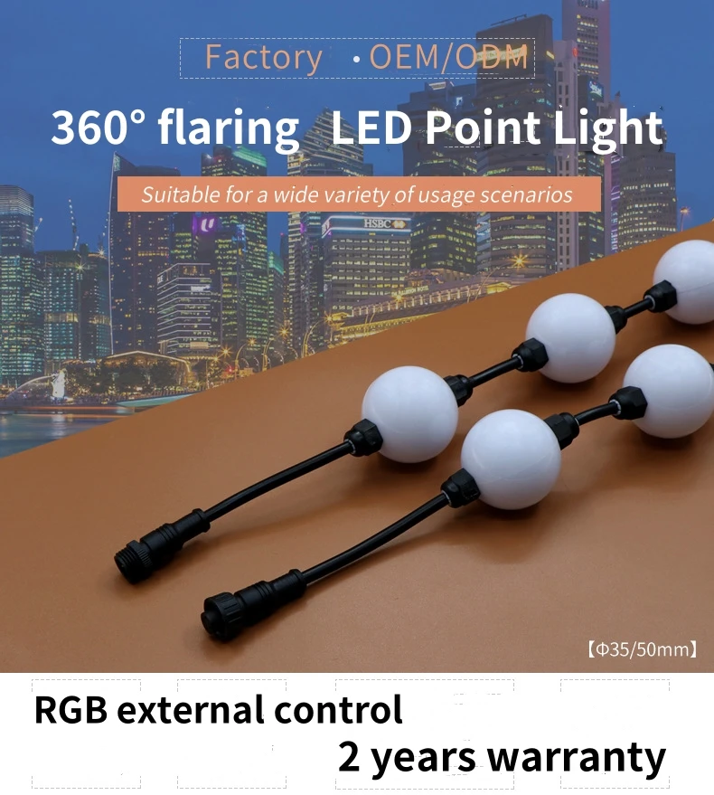 Лидер продаж светодиодный точечный свет 1 5 Вт DC12V RGB 50 мм SMD5050 Рождественское украшение полный цвет 360 ° парк живописный водонепроницаемый