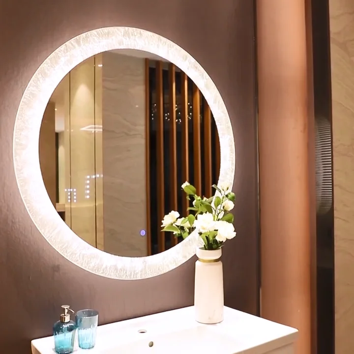 Wholesale illuminated round bathroom vanity mirror