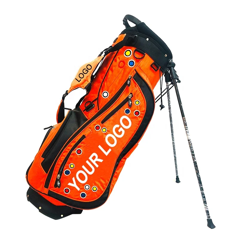 
New Design 5 Ways Staff Bag Orange Portable Golfbag Golf Stand Bag 