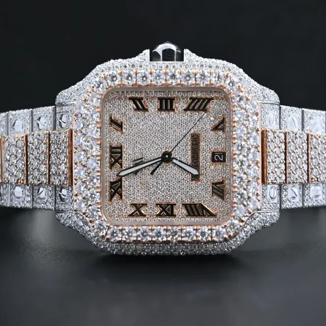 Best Quality Natural Hip Hop Diamond Watches for Mens and Womens with Custom Packaging from Indian Exporter