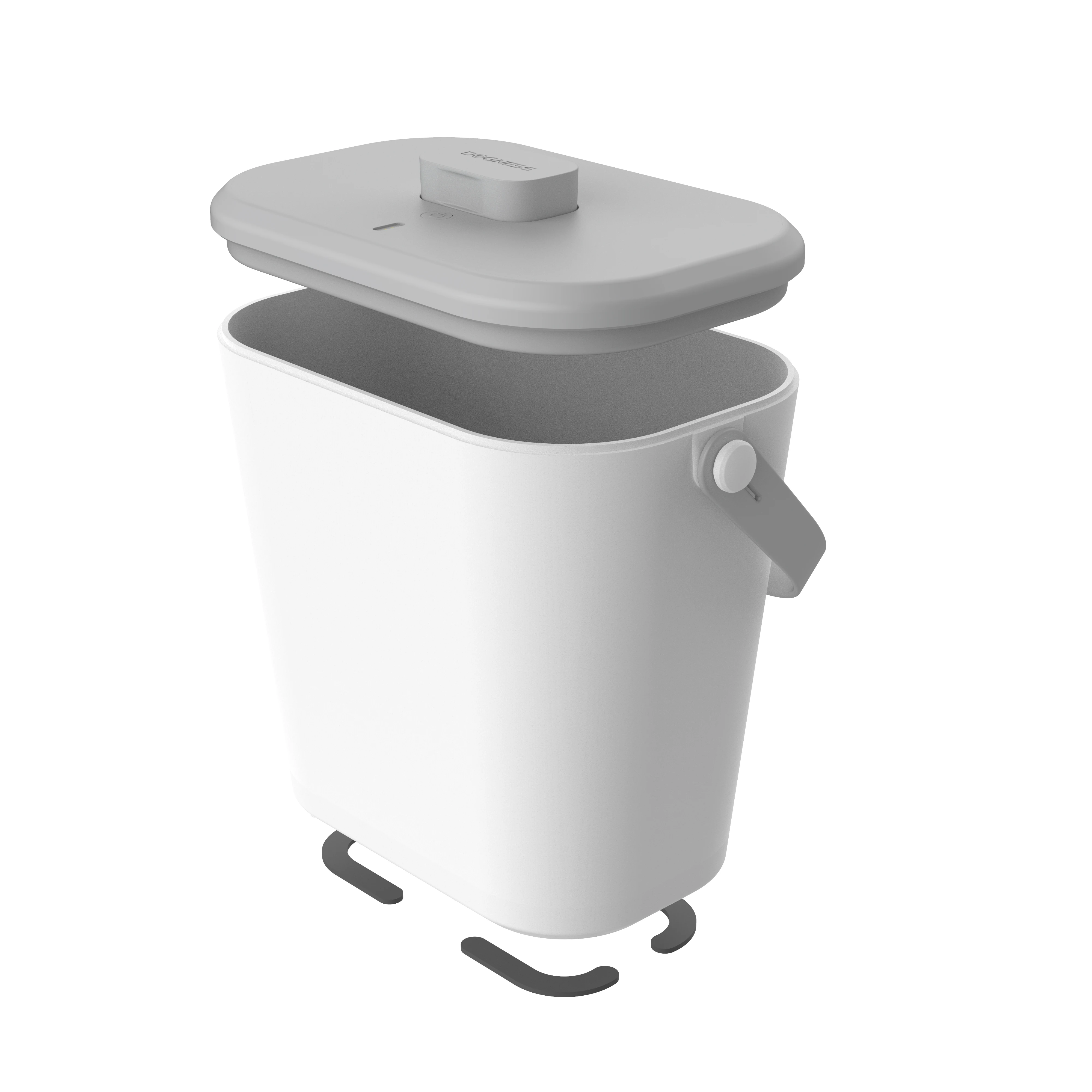 Dogness 12L smart automatic sealed cover white airtight vacuum plastic frozen pet dog dry food grain storage box container