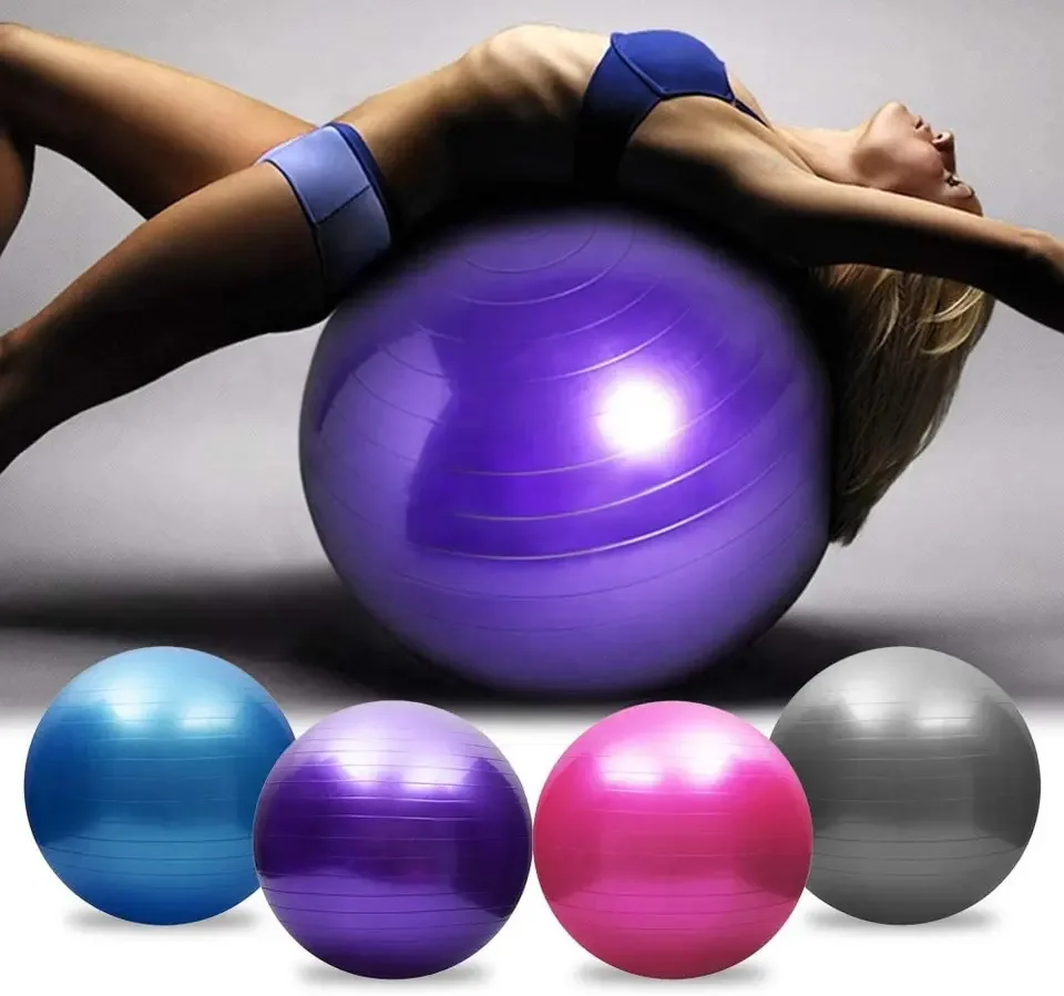 Custom Color Pvc Yoga Ball Fitness 55cm 65cm 75cm Sport Pilates Birthing Ball Training Workout Massage Gym Exercise Ball