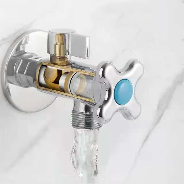 Intelligent toilet Angle valve fully open large flow all copper explosion-proof leakage valve