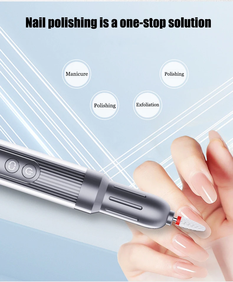 Cordless Electric Nail Drill Machine Rechargeable Nail File Milling Cutter For Manicure Pedicure Gel Remover Sander Nails
