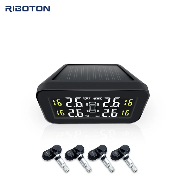 
Good Designed Solar Car Internal Tire Pressure Monitoring System PC material waterproof Digital Tire Gauges TPMS 
