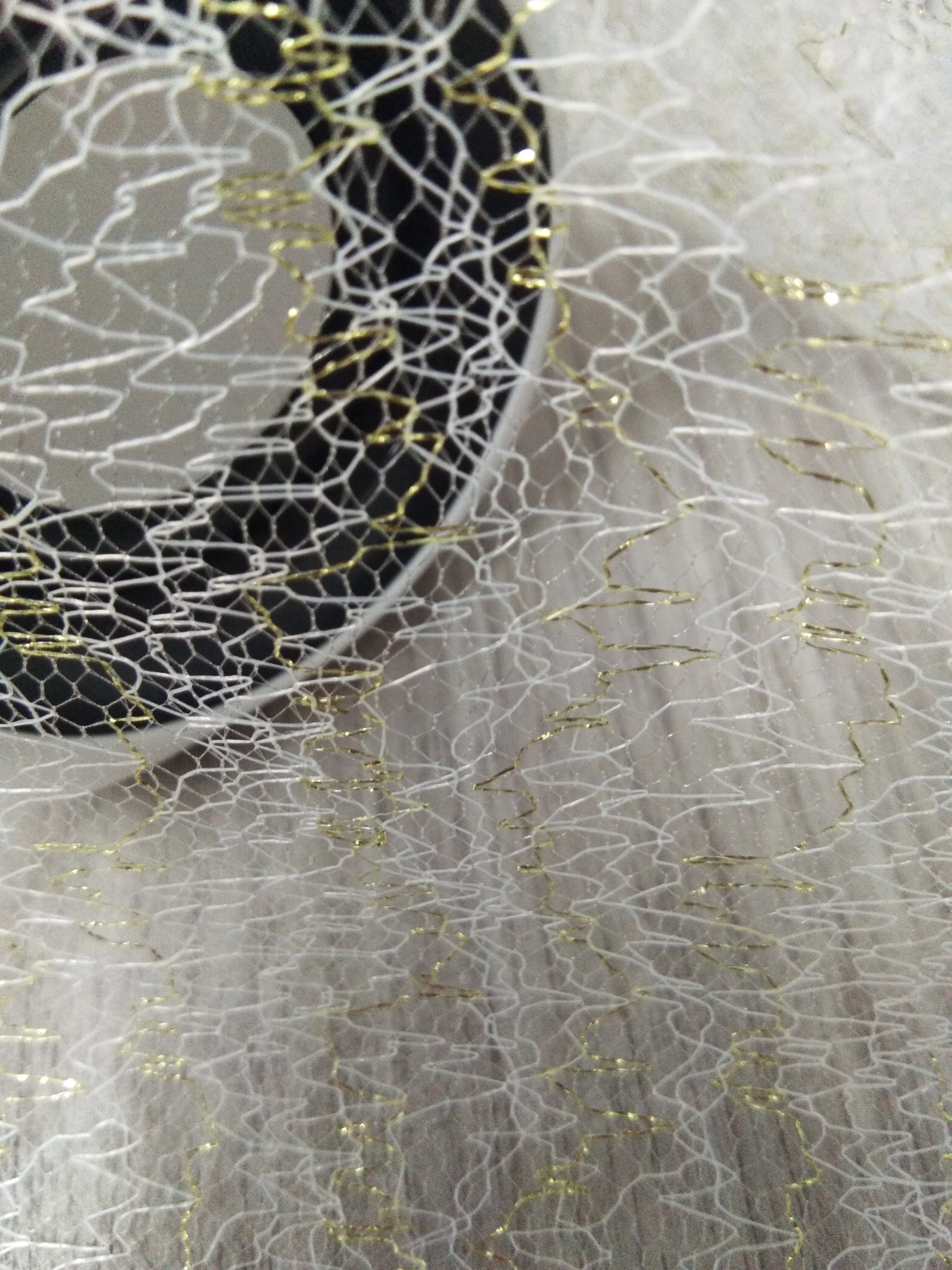 
Shiny Gold Thread Embroidery Tulle Polyester Nylon Spandex Fabric for Dress Mosquito Net 