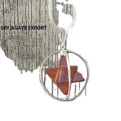 WHOLESALE NATURAL CRYSTAL  RED JASPER MERKABA WIRE WRAPPED PENDANT; GEMSTONE MERKABA PENDANT : BUY FROM SKY AGATE EXPORT