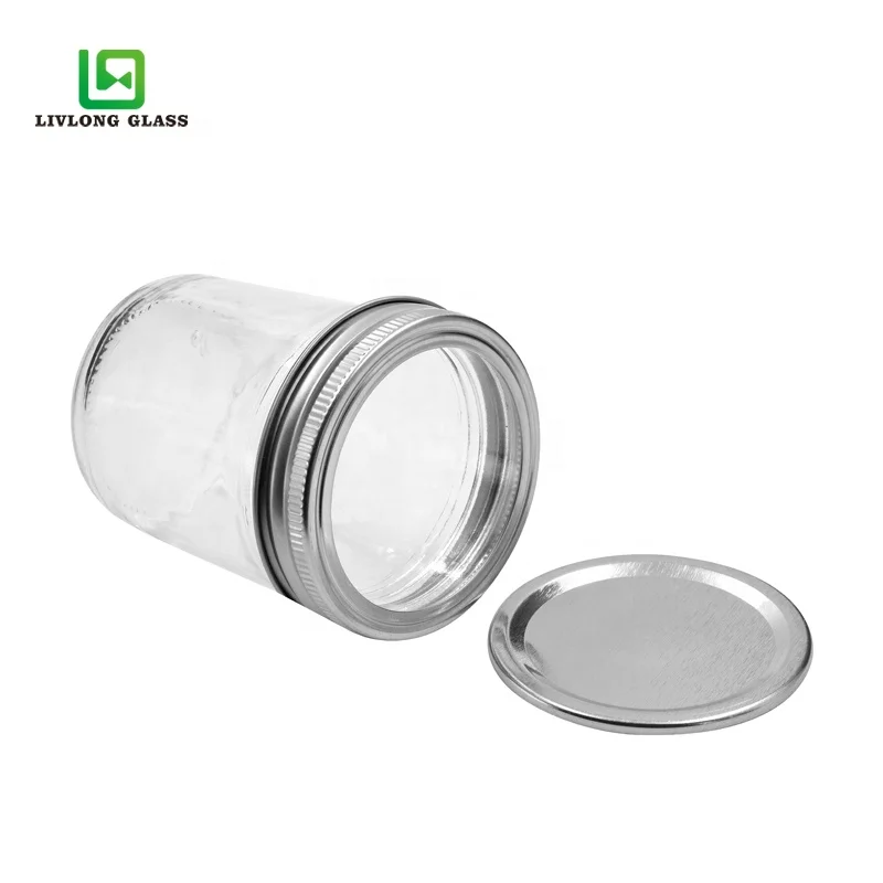 cheap vegetable salad jam sauce caviar storage canisters glass bottle honey bee sugar glass jar with clip top and stickers