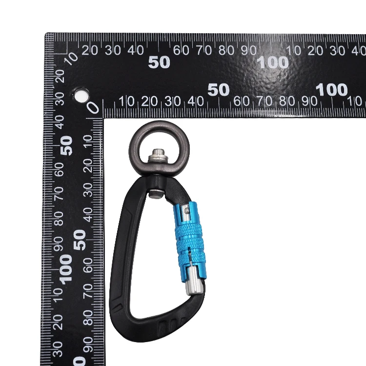 
Ailot 4KN Aluminum Alloy Round Twist Gate Locking Snap Hook Dog Leash Swivel Carabiner 