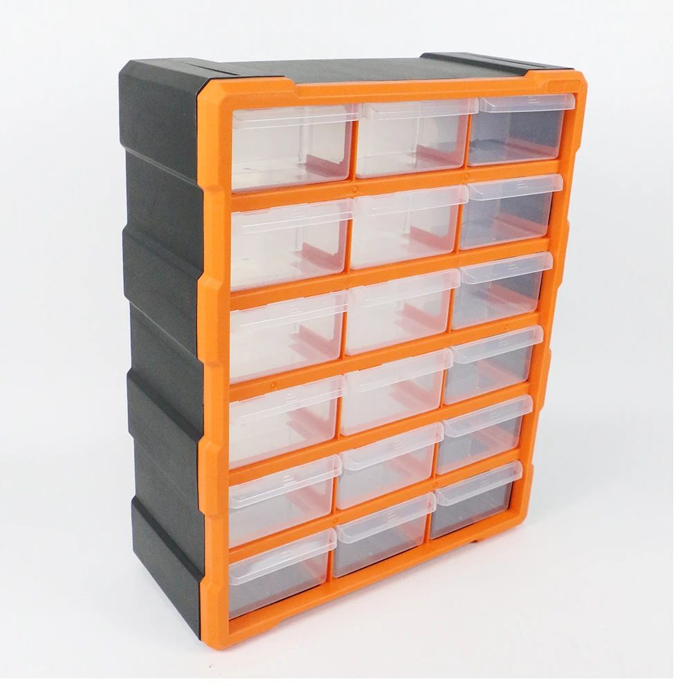 6*3 Drawers Container Transparent Plastic Storage Box for Parts and Accessories