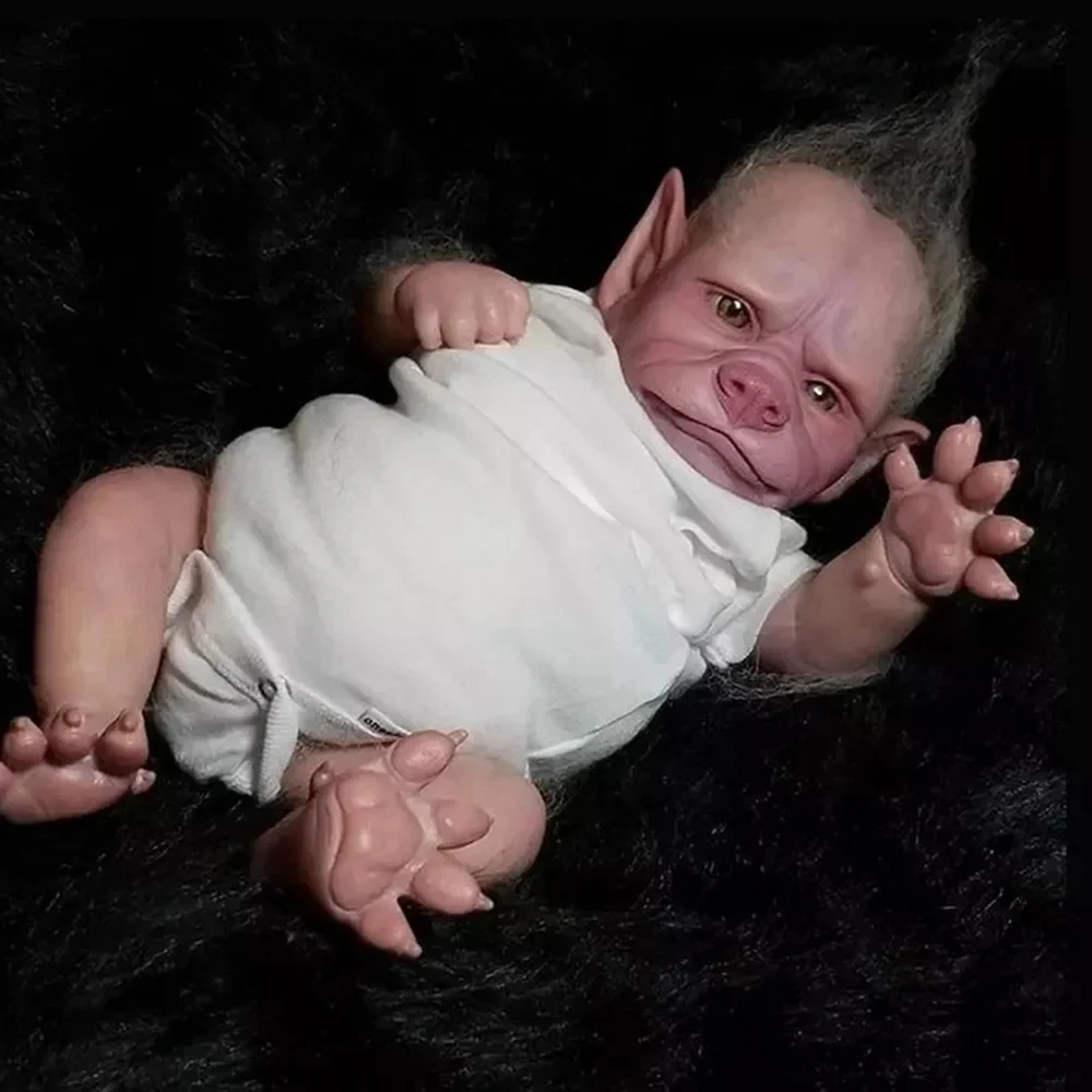 19 Inch Robbie the Werewolf Unpainted Reborn Doll Kit Lifelike Soft Touch Unisex Ballroom Performance Wear for Adult Dance Use