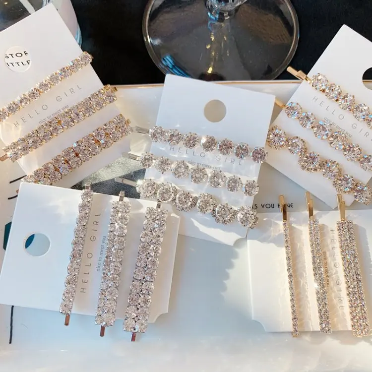 Super Flash Rhinestone Hair Clip Combination High Quality Luxury Diamond Hairpin Women Barrettes