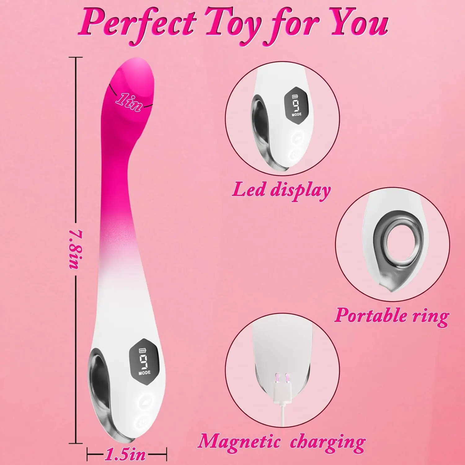Adult Toys Female with LCD Screen Clitoral Stimulator Penis Masturbation Massage Silicone Sex Toys G-Spot Vibrator for Women