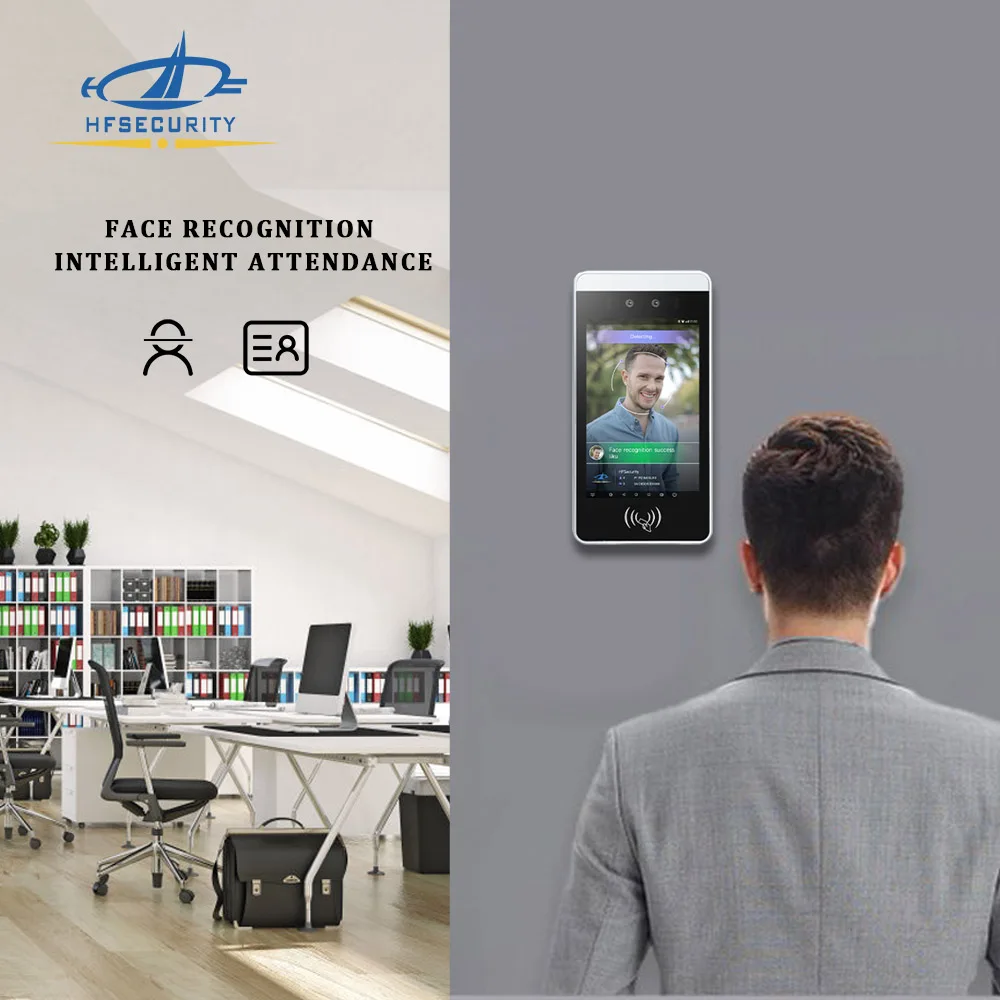 HFSecurity RA08 8-inch Touch Screen Flexible Android 1150,000 Customized Free SDK  APK Biometric Face Recognition Access Conrtol