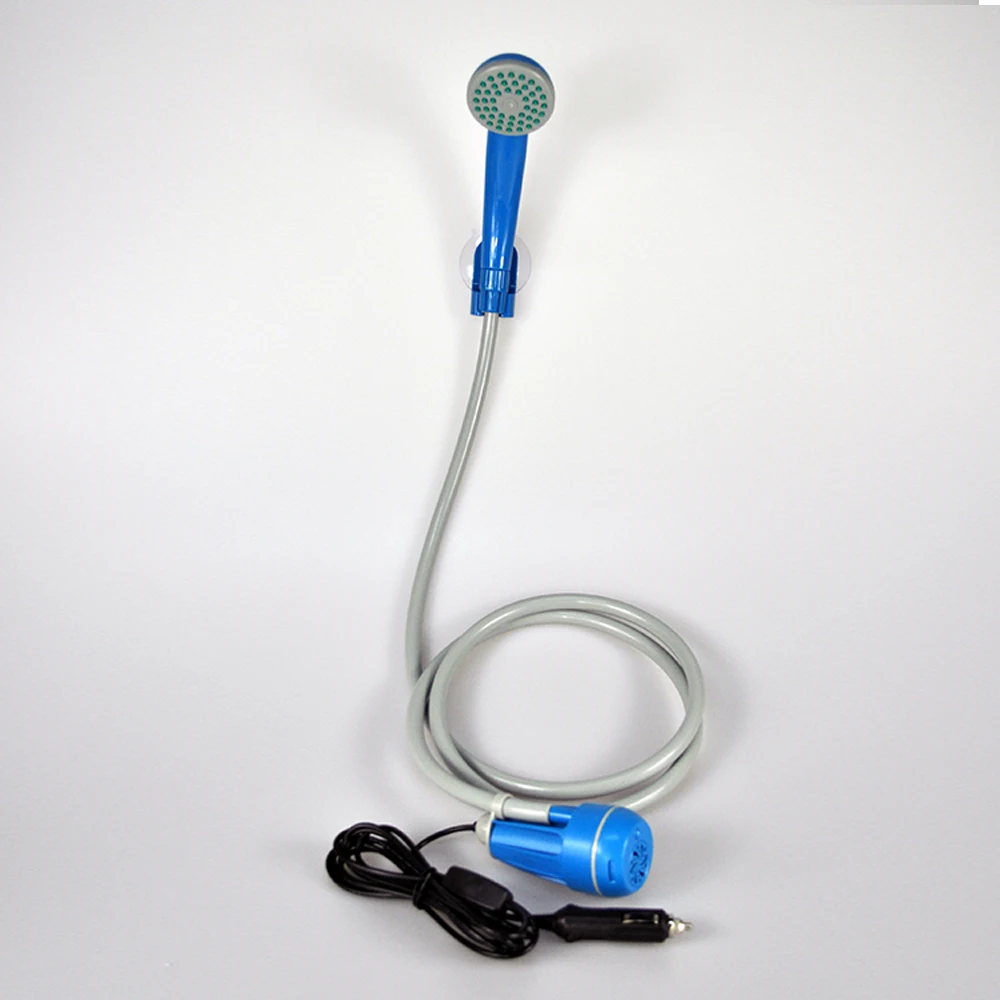 12V DC Car Cigarette Lighter Power Supplied Portable Camping Shower Water Pump For Outdoor Hiking, Car Washing, Dog Cleaning Etc
