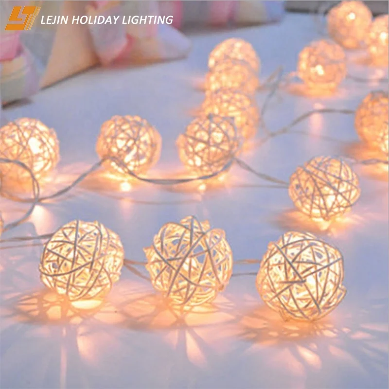 Wedding decoration Rattan Ball LED String Lights
