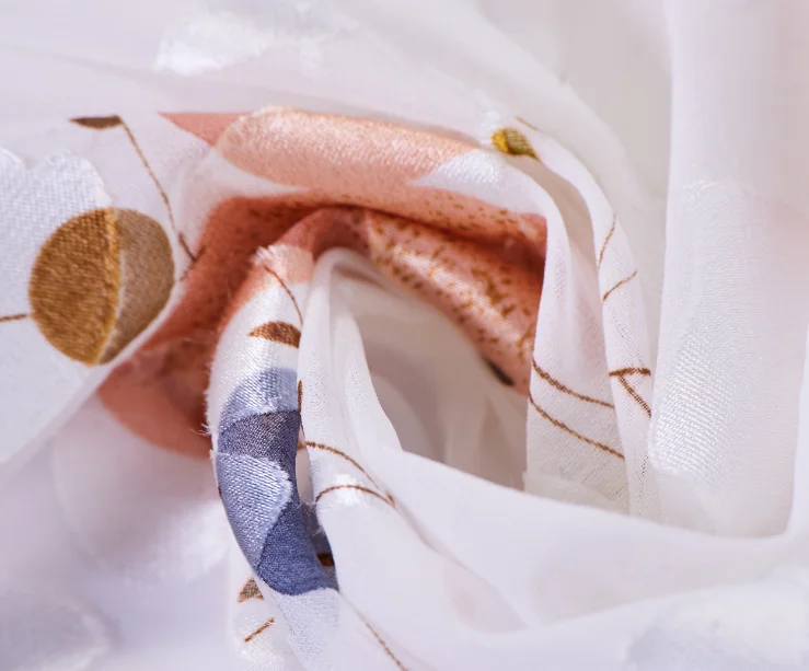 Manufacturer Wholesale Multicolor Pure Custom Printing Nylon Viscose Burnout Satin Skin Care Natural Fabric For Dress Garment